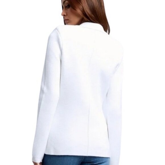 L'agence white Lacey knit blazer size L - Picture 3 of 12